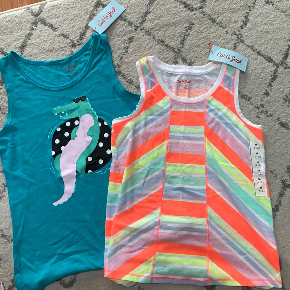 Set of 2 Cat and Jack girls tank tops size 7/8